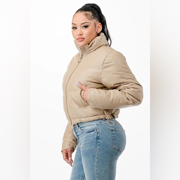 •All About the Puff• Faux Leather Puffer Jacket - Picture 2 of 5